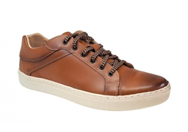 Pantofi barbati sport din piele naturala, maro, cu elasic, CIUCALETI SHOES